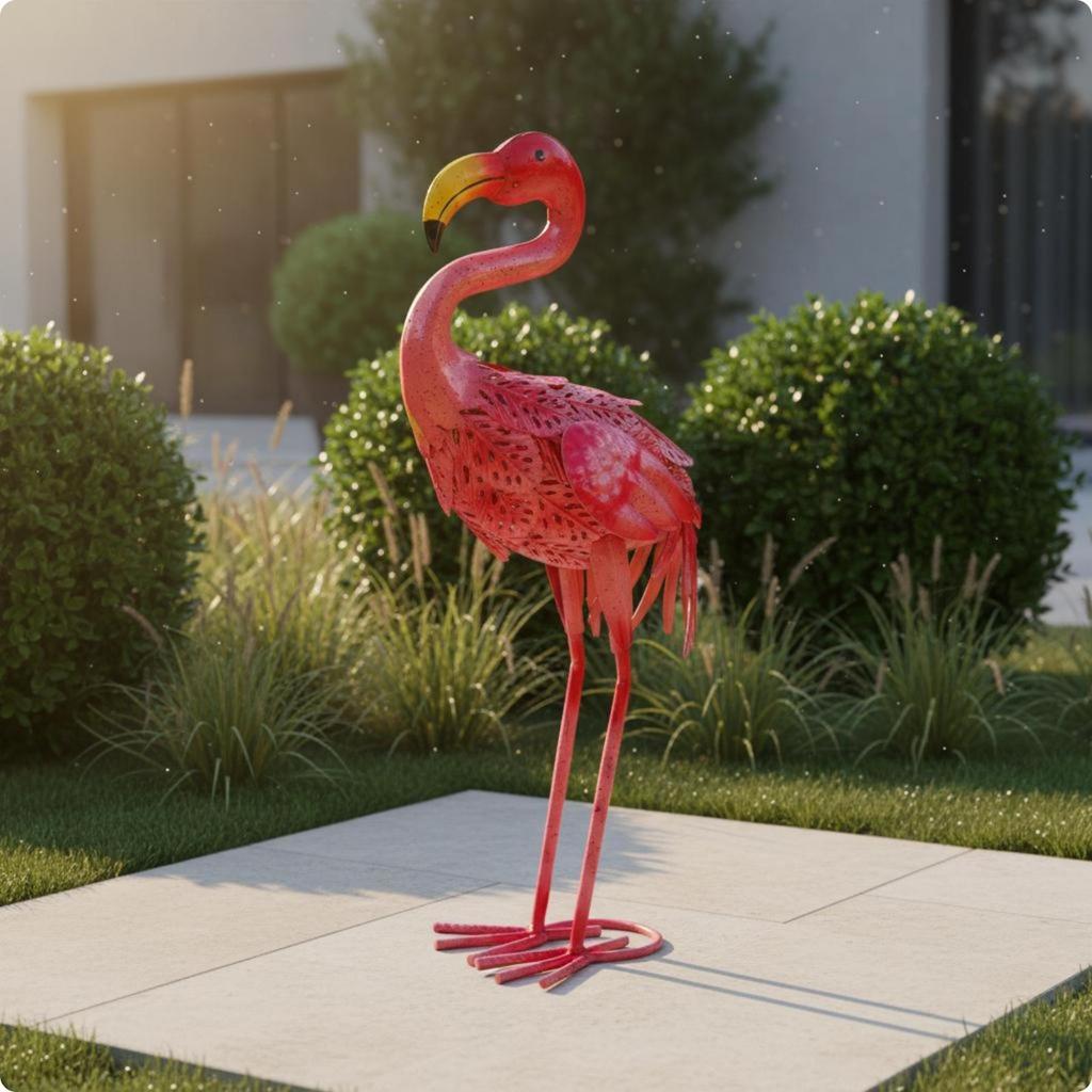 Metall-Flamingo-Statue Dekorationseisen-Ornament Wetterfest Outdoor-Dekoration für Villa,