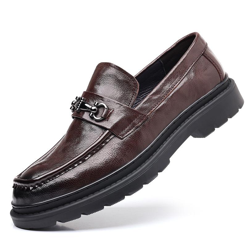 Spring New Men's Formal Wear Breathable Non-slip Men's Shoes Leather Platform Loafers Men's Business Casual Leather Shoes