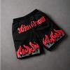 Shorts Rot Schwarz Feuerflamme 3D-Druck Training Muay Thai Kickboxen Boxen MMA Unisex Sport Fitnessstudio Workout Schnelltrocknend Elastischer Bund