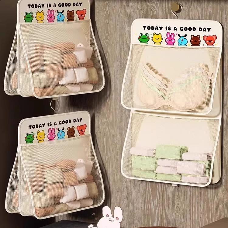 

Подвесной дверной органайзер: Двусторонний сетчатый карман для хранения носков, нижнего белья и трусиков