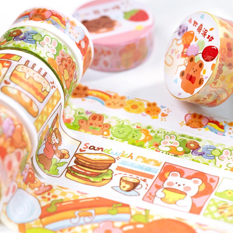 1pcs Washi Tapes DIY Japanese Paper Colorful Fairy Tale Town Masking Tape Decorative Adhesive Tapes Scrapbooking Stickers