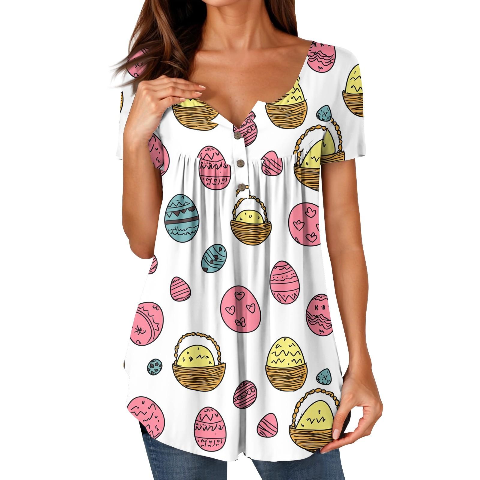 

Женские туники, топы, нарядные, повседневные, летние, с принтом, рубашки с коротким рукавом, свободный крой, плиссированный топ в стиле бохо XL белый