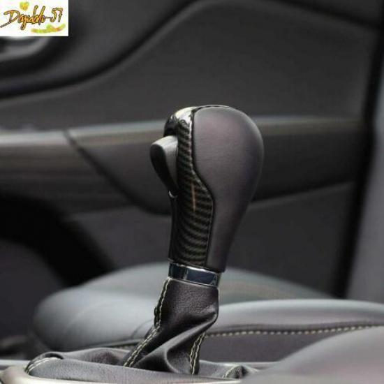 For 2014- Jeep Cherokee ABS Carbon Fiber Interior Gear Shift Knob Cover New