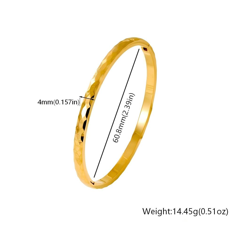 

Openable Stainless Steel Bangle Bracelet Women s Sparkling Faceted Cut 18K Gold Plated Bangle, Hidden Clasp Stackable Jewelry
