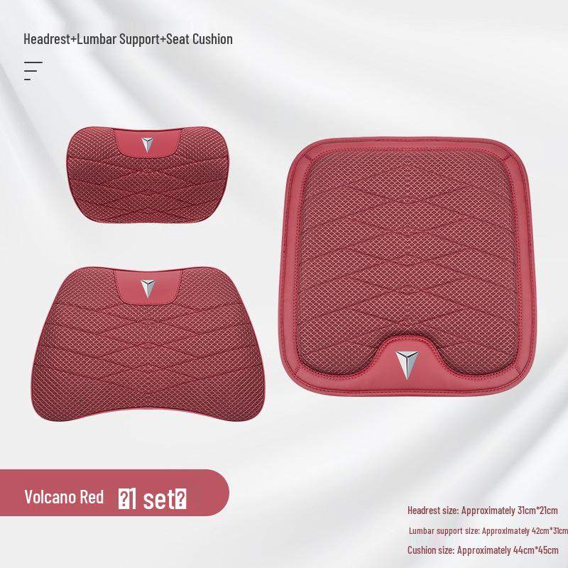 Changan Deepal Vehicle Headrest & Backrest Set: Neck Pillow & Waist Cushion for SL03/S7, Ice Silk Seat Cushion.