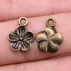 40pcs Charms Connector Flower Antique Bronze Silver Color Pendants DIY Crafts Making Findings Handmade Tibetan Jewelry