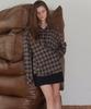 Hauseuobeupondeu Plaid Check Cross Button Shirt_Brown