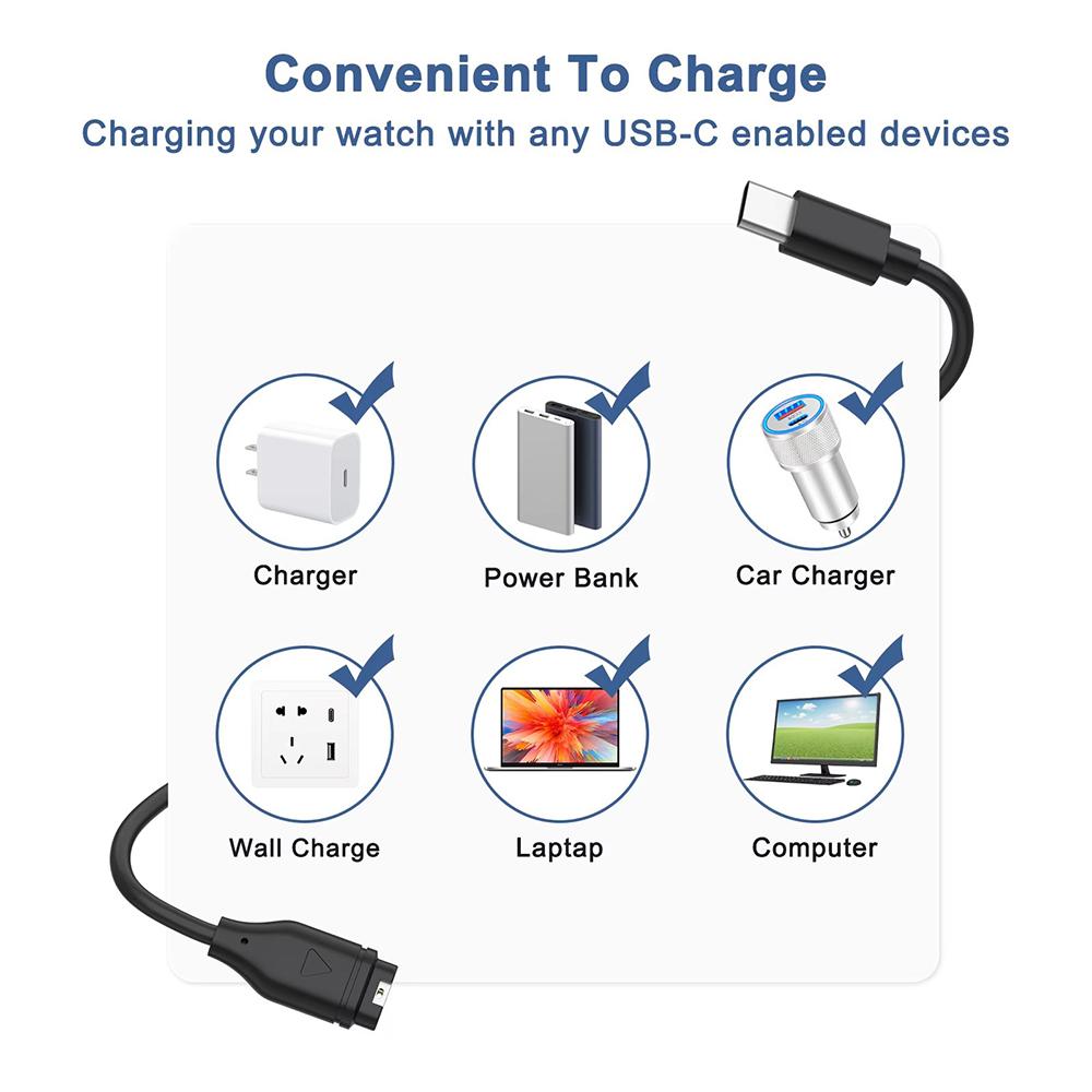 Watch Charger for Garmin Forerunner 45 55 245 255 265 745 945 955 965,Vivoactive 3 4S,Venu 2 2S Plus,Fenix 7S 7X 65 Charge Cable