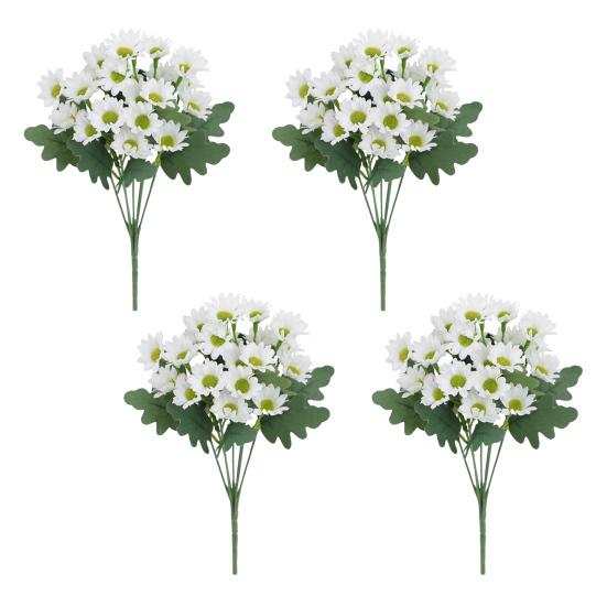Artificial Mums Bundle Realistic Faux Daisies with Bendable Stems UV Resistant Fall Flowers for Autumn Home Window Box Vase Outdoor Decoration
