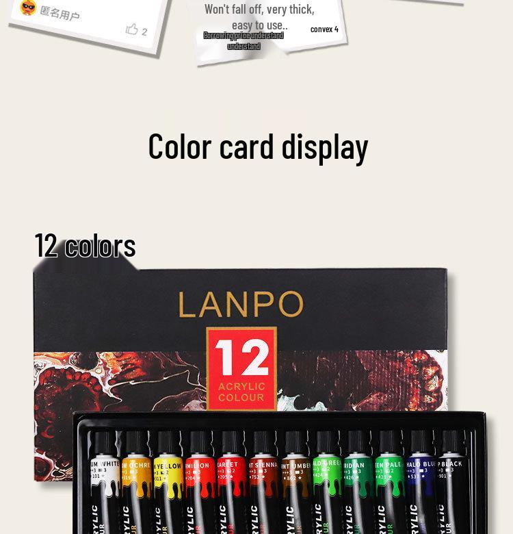 Acrylic Paint Set: 12 or 24 Colors in 12ml or 60ml, Waterproof, Hand-Painting DIY Kit