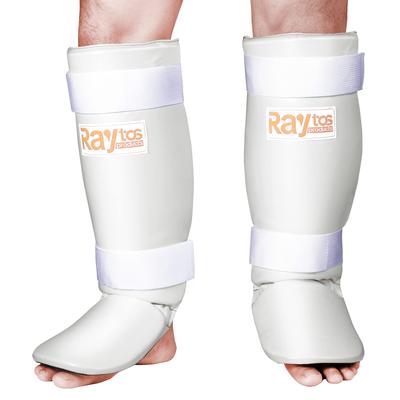 Raytos Basic Leg Kickboxing Leg 3cm Thick Shock Martial Protective Gear Guards, Support, Inner, Absorption, Arts, Karate, (White)