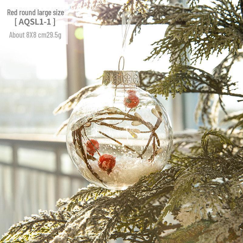 Hong Kong Heng 6cm Transparent Red Fruit Christmas Tree Ornament