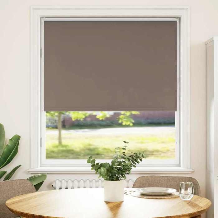 VidaXL Blackout Roller Blind Coffee 90x130cm Fabric Width 85.7cm, Day and Night Blind, Kitchen Blind, Blind 4010970