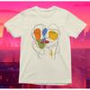 One Line Kiss Art T Shirt Abstract Couple Face Drawing Colourful Minimalist