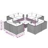 Vidaxl 9-Cz. Garden Lounge Set, Cushions, Black PE Rattan