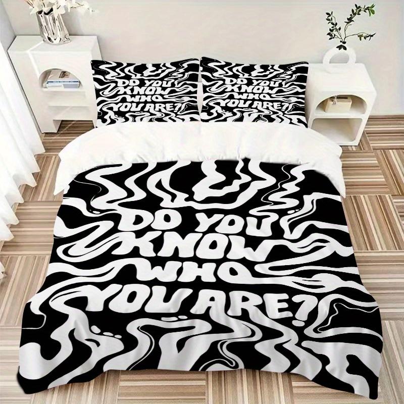 3pcs Self-Awareness Quote Bedding Set, Breathable and Soft, Suitable for All Seasons, Ideal for Home Use, Suitable for Bedroom Decor yy250821233