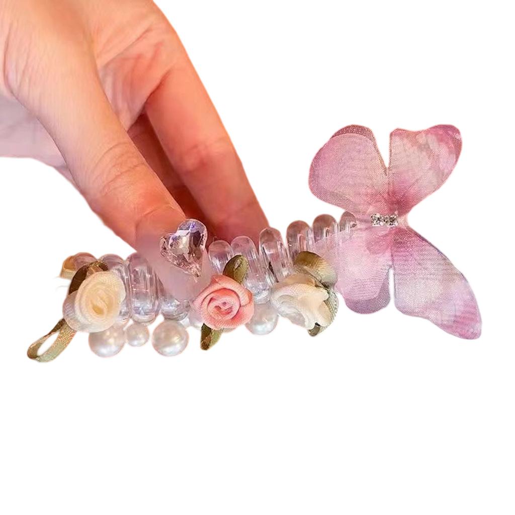 Soft Elastic Spirals Hair Tie Colorful Telephone Cord Scrunchies for Women Girls Long Hair Ponytail Accessories