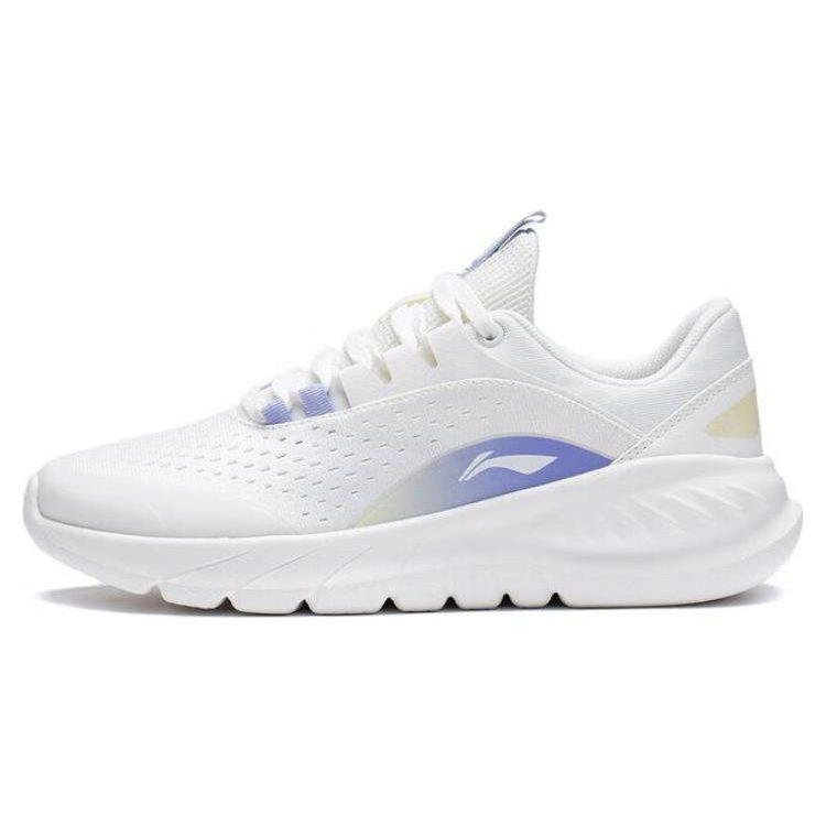 Li Ning EazGo Easy Adaptability Abrasion Resistant Breathable Low top Running Shoes Women's White Purple ARST036-1
