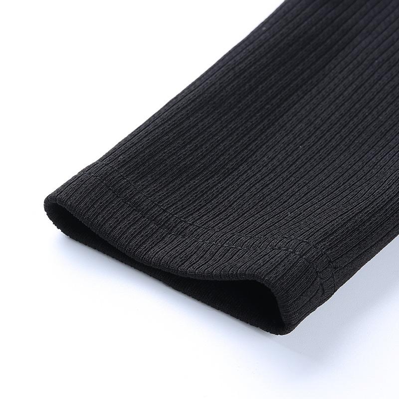 Y2K Hollow Off Shoulder Bottom Γυναικείο κοντό μπλουζάκι με ανοιχτό αφαλό Slim Fit Fake Two Piece Top