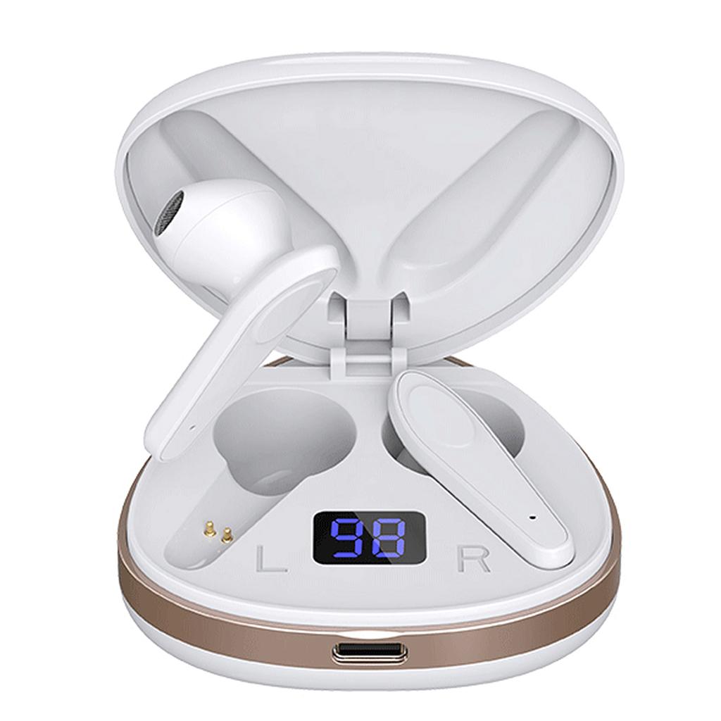 TWS Wireless Bluetooth Headset Stereo Sports Earphone Touch Control Wireless HeadsetPearl White