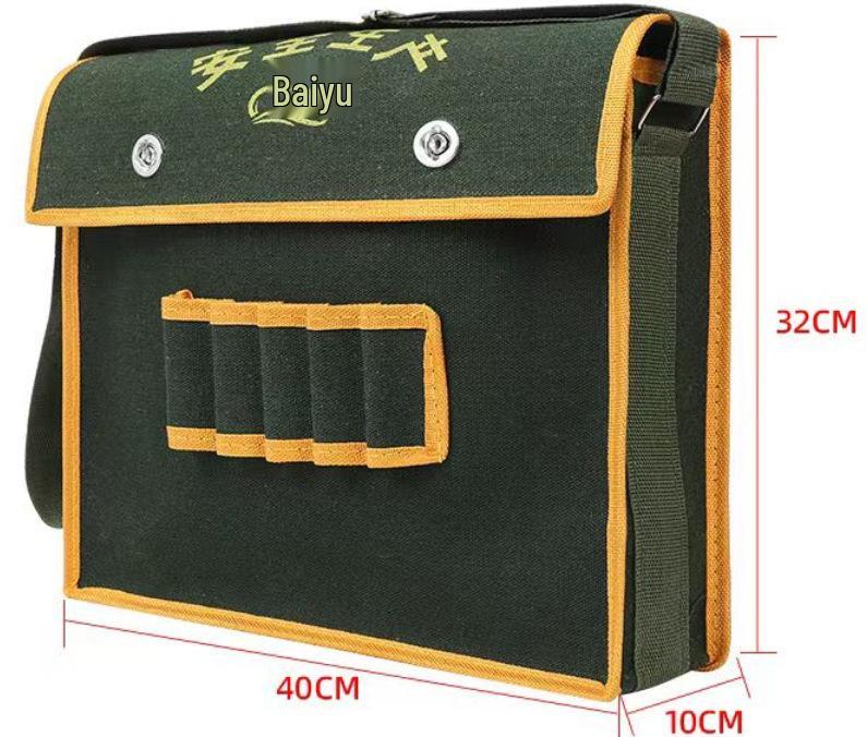 Durable Multi-Size Canvas Tool Bag for Electricians, Carpenters, and Tilers - Multi-Functional Storage Pouch