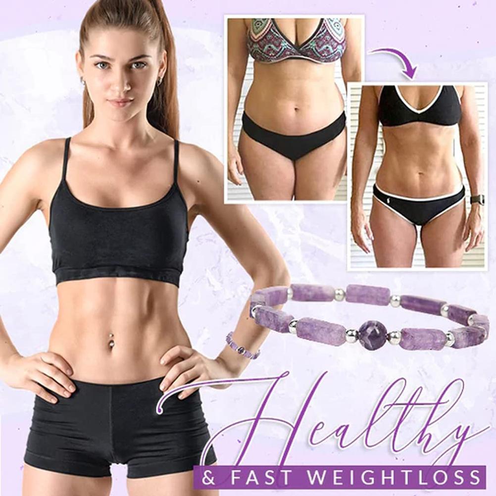 2PCS Amethyst Body Purify Bracelet Crystal  Bracelet Slimming Natural Amethyst Bracelet Jewelry for Woman