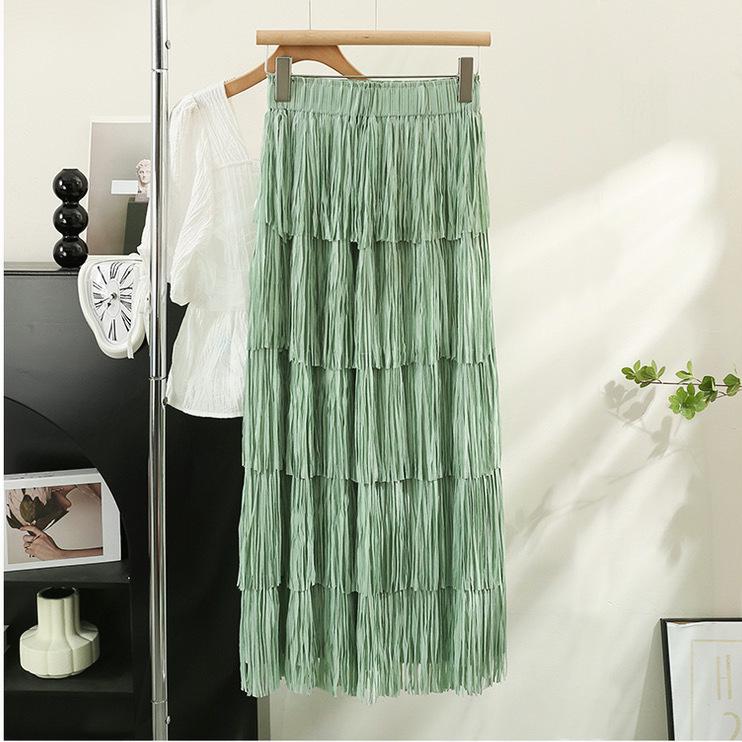 Retro Layered Tassel Skirt: Cross-Border Drape & Dynamic Style