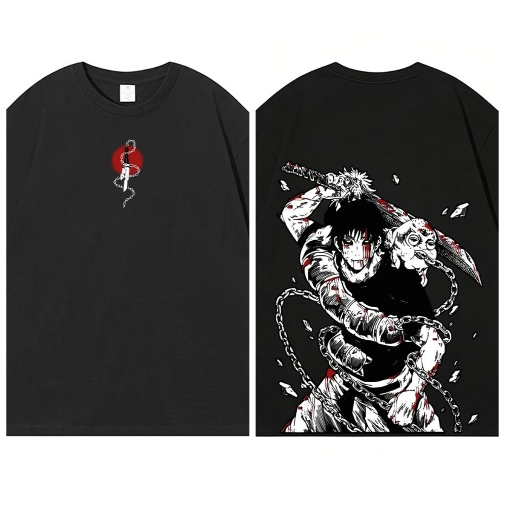 Anime Jujutsu Kaisen Toji Fushiguro Front Back Printed Tshirt Sorcerer Killer Unisexga Graphic Tee Harajuku Streetwear Cotton