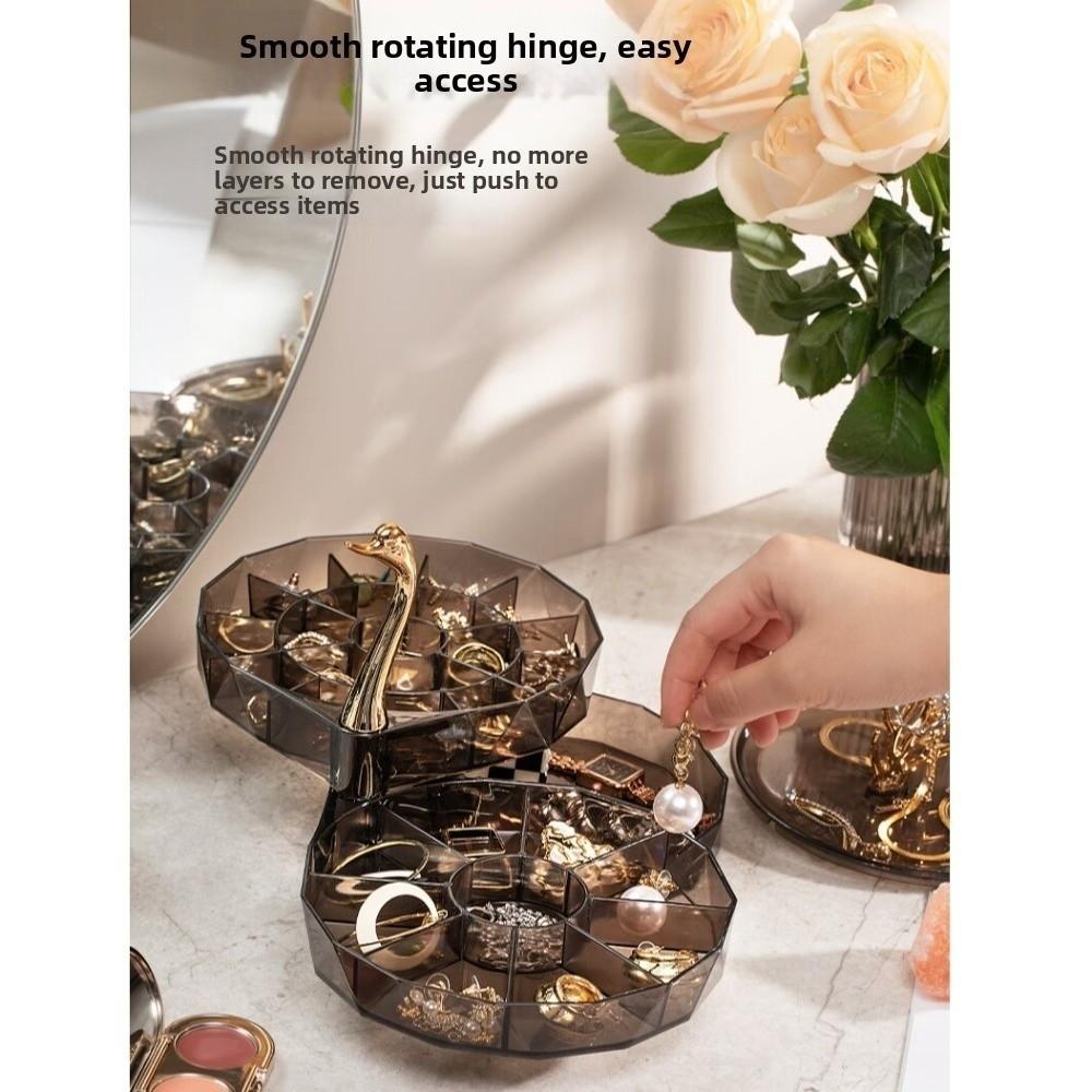 Large Capacity Necklace Earring Storage Box Multi-Layer Rings Display Box For Women