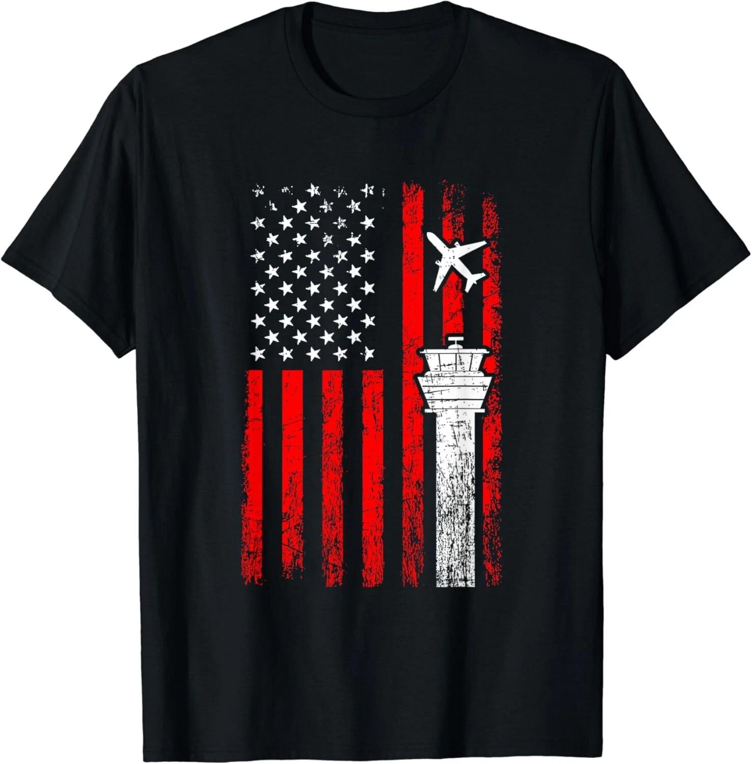 

American Flag US, air traffic controller Gift Unisex T-Shirt L