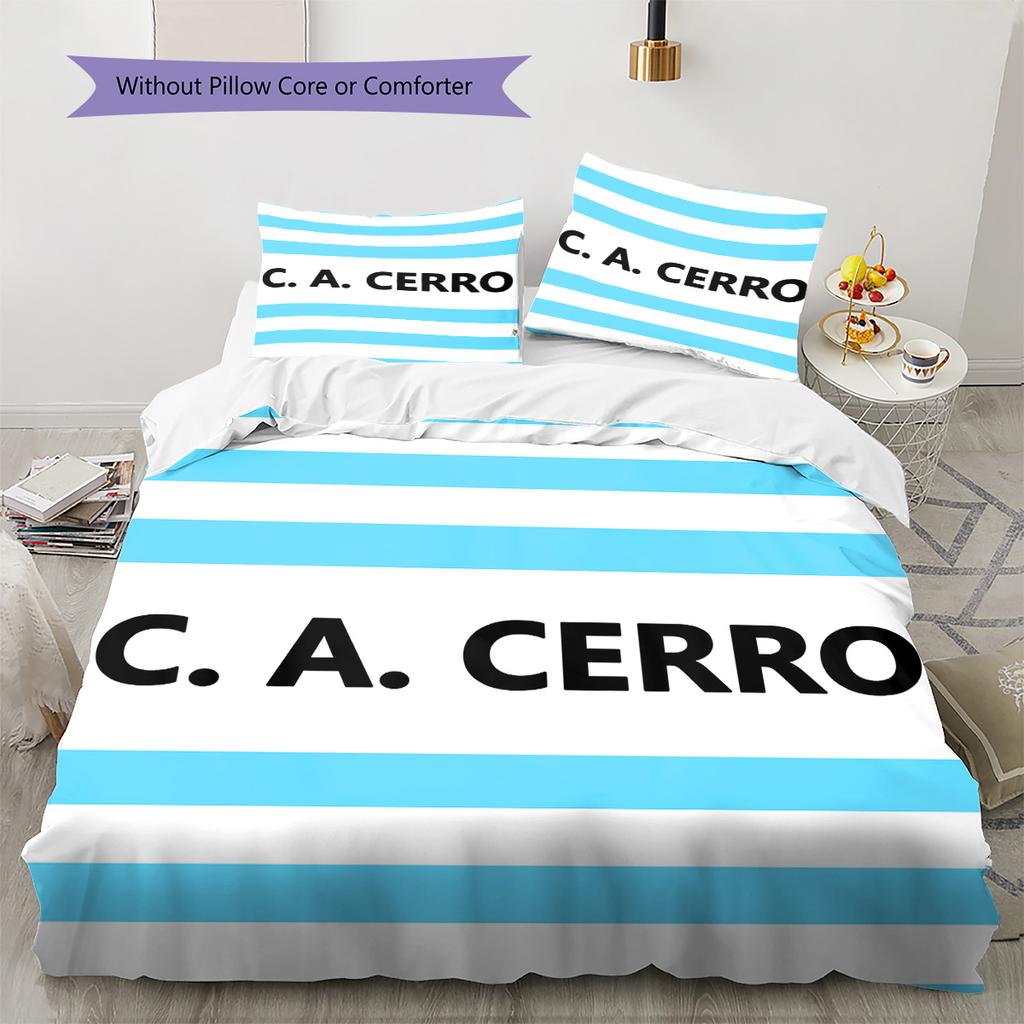Cerro Porteño Pattern Bedding Quilt Set Home Decoration Gift (1 * duvet cover + 2 * pillowcase without core)