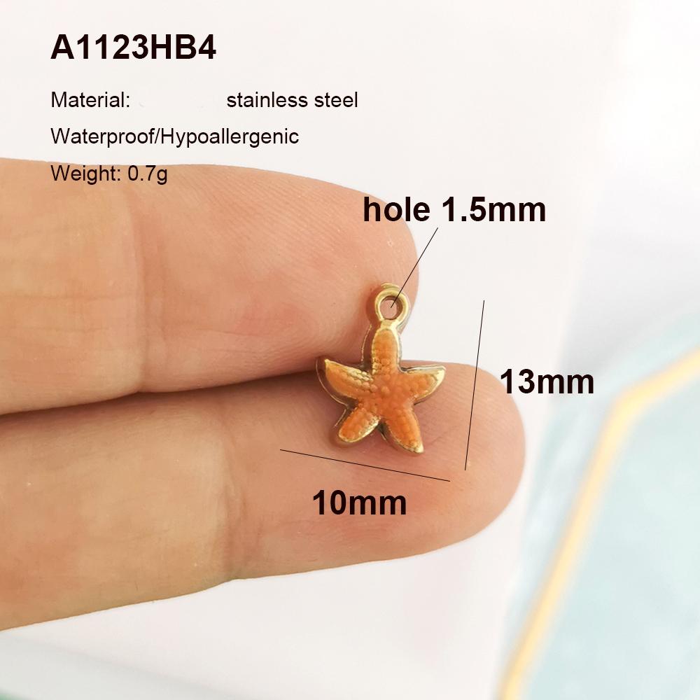 2pcs/lot Pendant Charm Fish Ocean Shark Starfish Lobster Coral Necklace Earring Stainless Steel Gold PVD Red