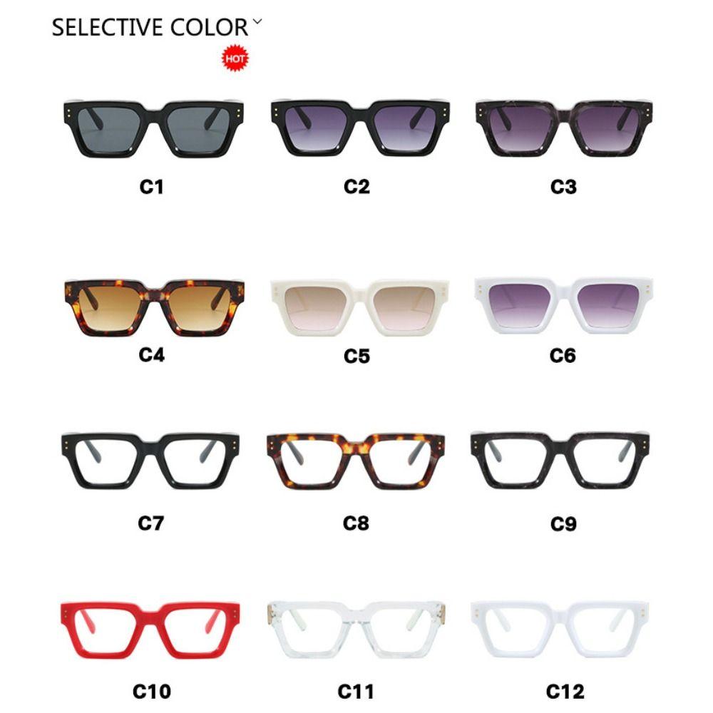 Irregular Multicolor Lenses Eyewear Rice Nail UV400 Sun Glasses Square Frame Sunglasses Beachside