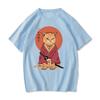 100% Cotton Tshirt Samurai Cat T Shirt Graphic Tees Mens Streetwear Spring and Summer O-neck T-shirt Cartoon Printing Tees-shirt