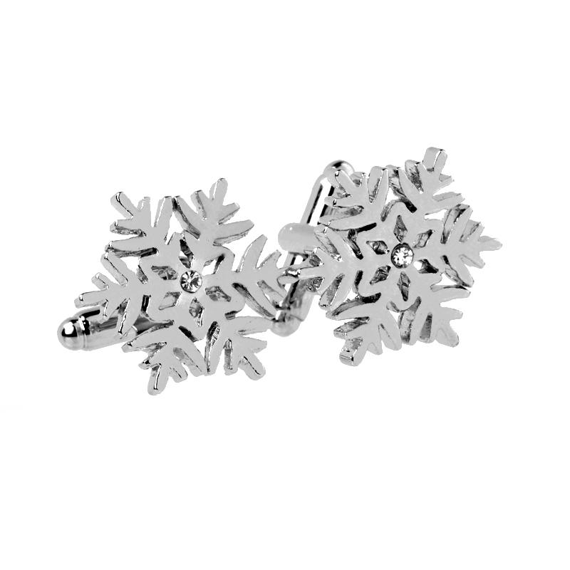 

Exquisite Snowflake Flower Cufflinks For Mens Shirt Brand Cuff Buttons Hollow Grooved Cuff Links Christmas CuffLinks Jewelry
