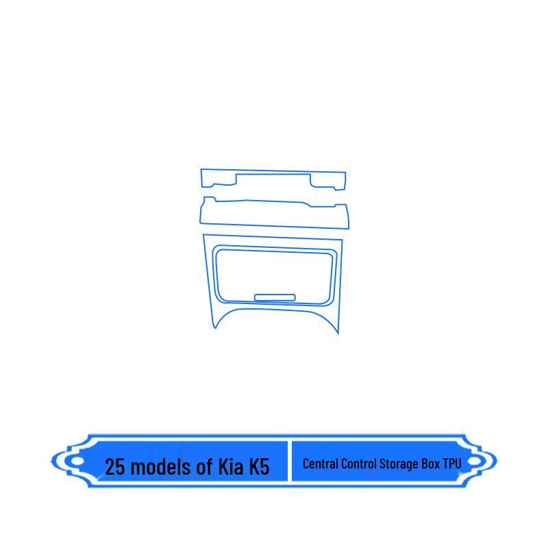 Kia K5 '25 Interior Protective Film: Dashboard, Navigation Screen, AC, Gear Shift, Center Console Stickers - Modification Kit