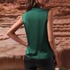 Women's Spring and Summer Sleeveless Satin Shirt Pleated Vest New Sexy Shirt
