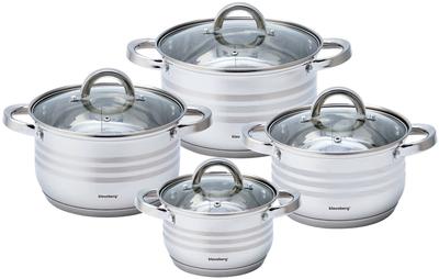 Set di pentole in acciaio 8 pezzi. 2.1/2.9/3.9/6.6L KLAUSBERG KB-7694
