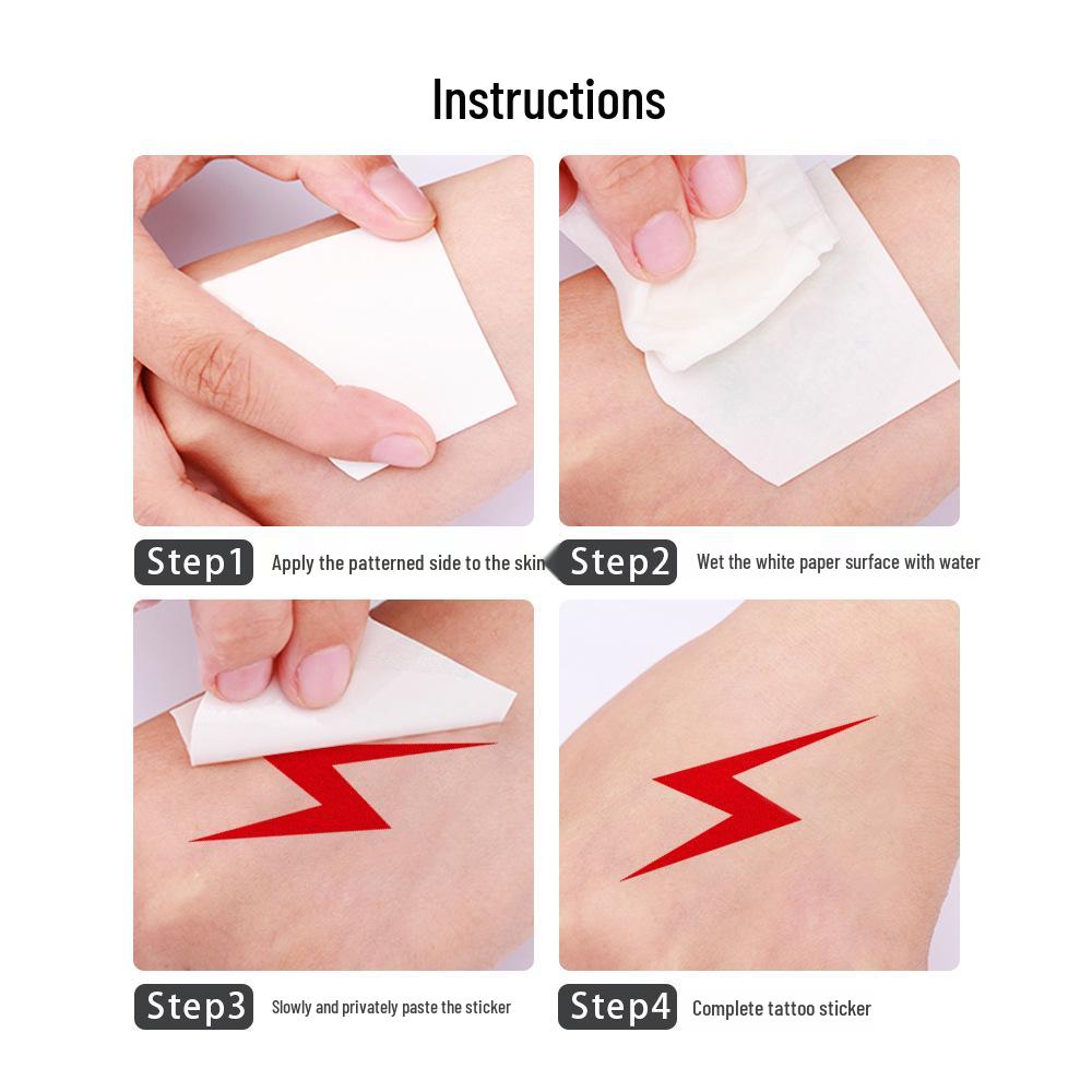 Waterproof Minimalist Lightning Temporary Tattoos for Couples - Long-Lasting and Fashionable for Parties