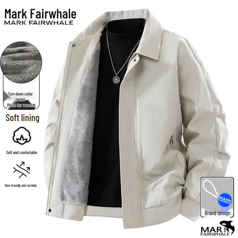 Mark Fairwhale Men's Fleece-Lined Thickened Lapel Jacket