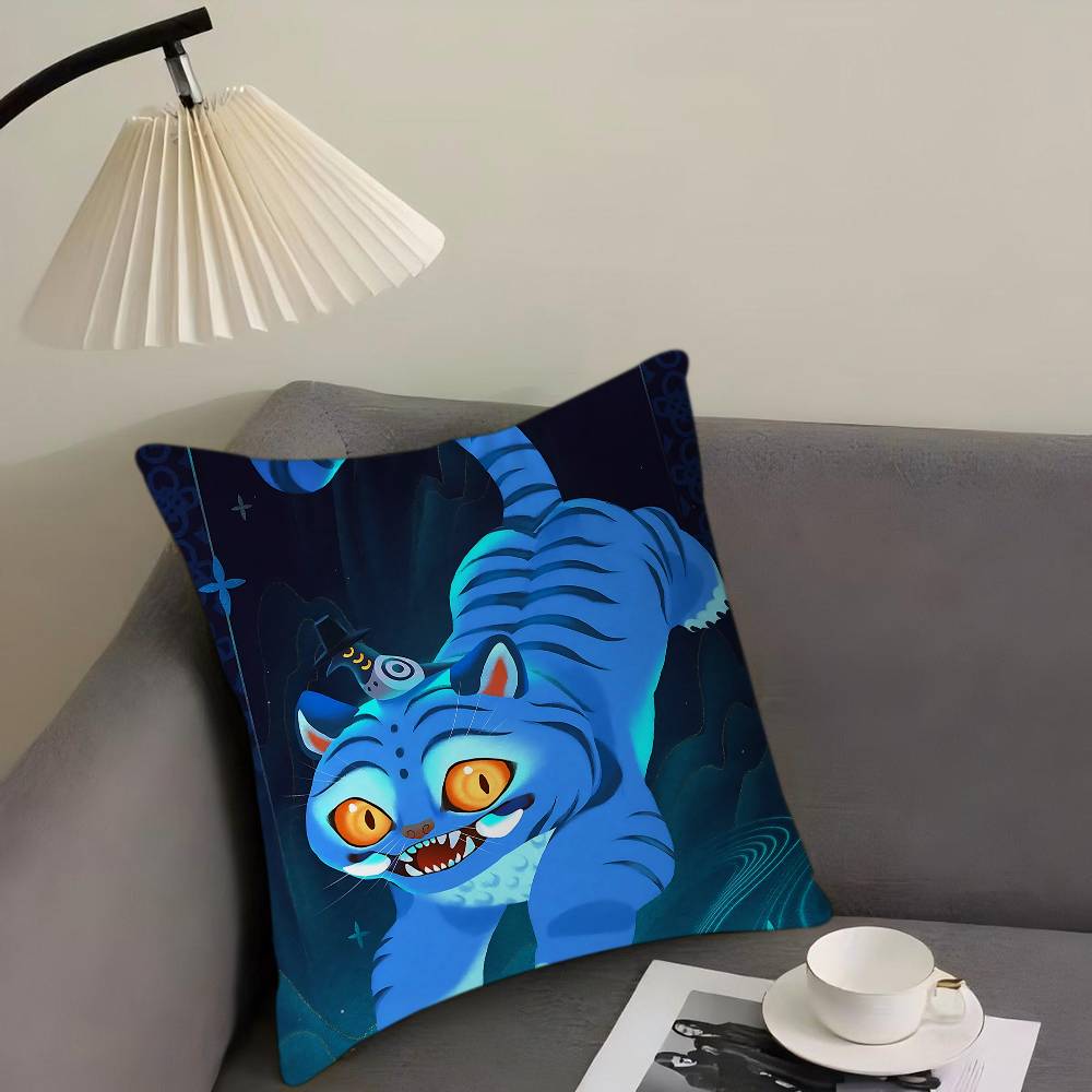 

KPop Demon Hunters Tiger Pillow Cushion Cover Pillowcase Living Room Sofa Home Decor Customized 12x12Inch
