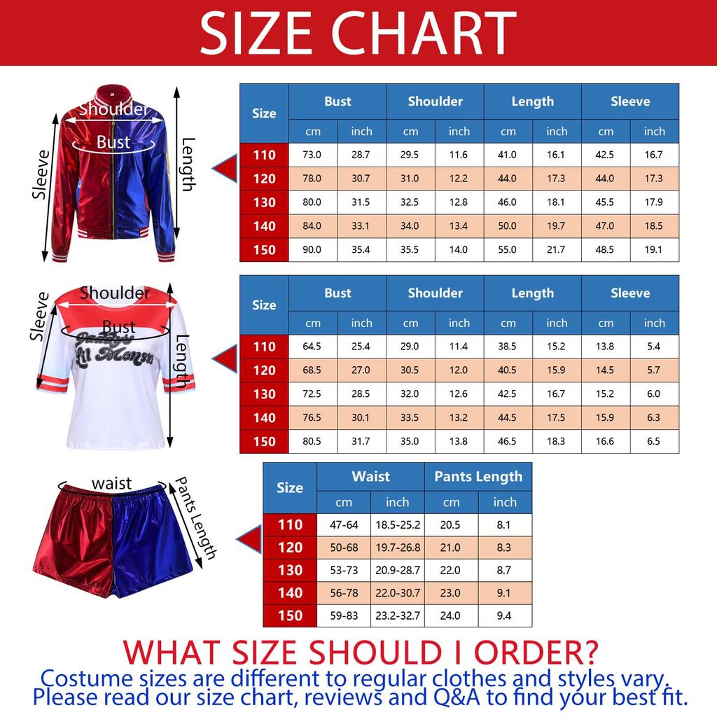 Harley Quinn Joker Cosplay Event Performance Festival Anime Costume Size [Formemory] Costume, Costume, Costume, Gift, Costume, Costume, (Kids 130)