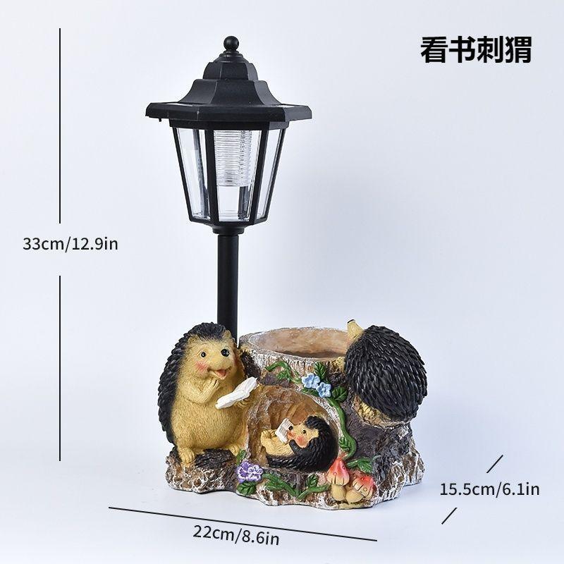Solar Hexagonal Garden Light Animal Garden Ornament, Ranch Park Outdoor Flower Bed Decorative Light
