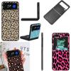 Fashion Tiger Leopard Print Panther Cool Phone Case For Samsung Z Flip 7 6 5G Galaxy Z Flip4 Z Flip5 Z Flip3 Coque Black Hard PC