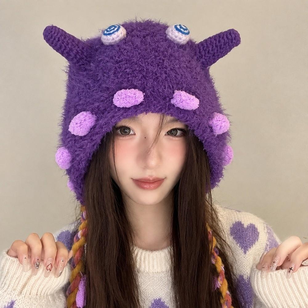 Ear Protection Little Monster Hat Thick Warm Pullover Caps New Beanies Hat  Women