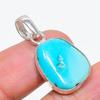 Pendente in Argento Sterling 925 con Pietra Preziosa Turchese Tibetano 1.38" KJ-141