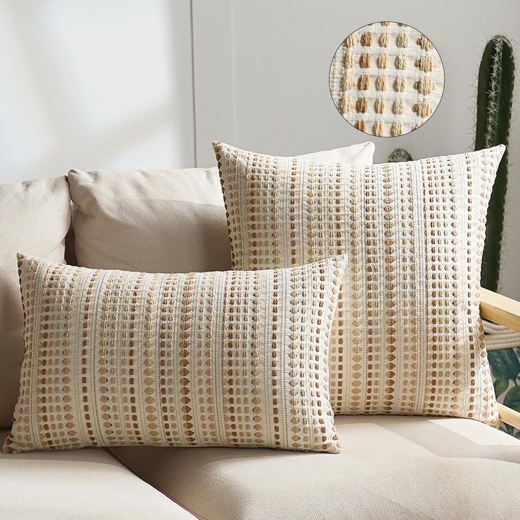 Nordic modern simple yarn-dyed dot pillow cover light luxury home soft decoration model room living room sofa pillowcase
