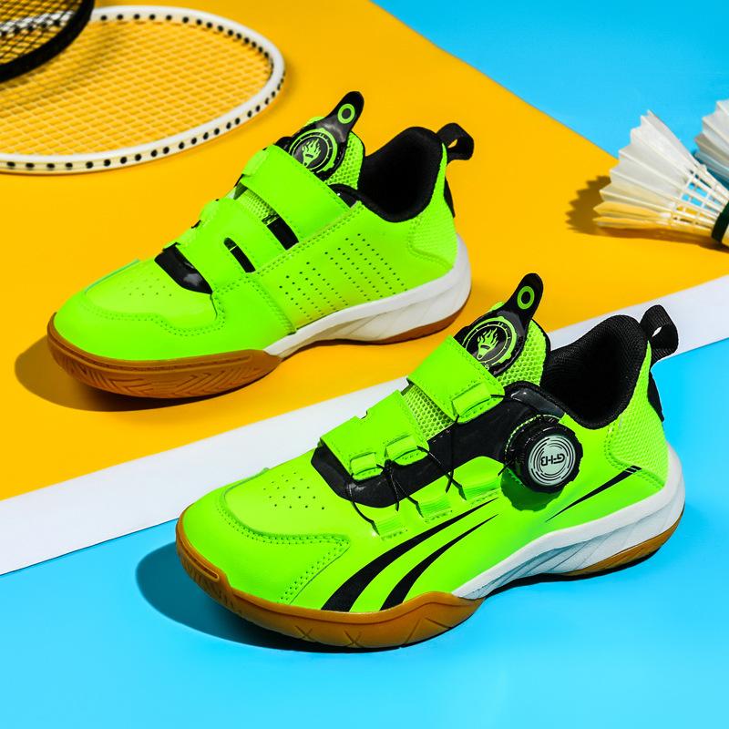 

Children s badminton shoes Men s professional training Rotary buckle Breathable non-slip wear-resistant tennis sport 29