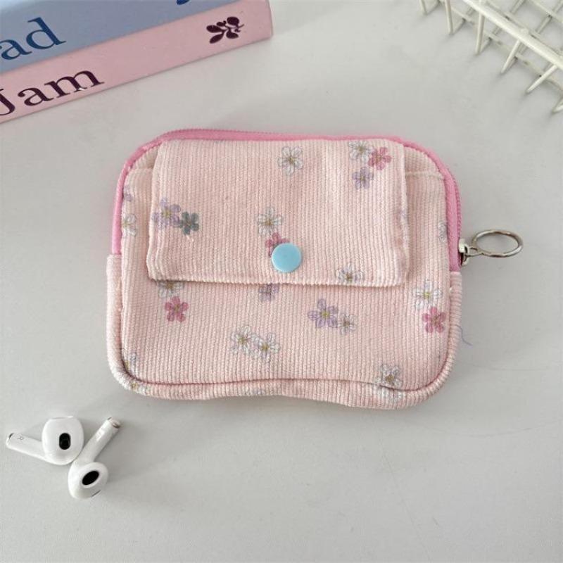 Cute Cartoon Floral Quilting Document Storage Bag Card Wallet Coin Purse ID Card Holder Driver's License Holder Badge Holder