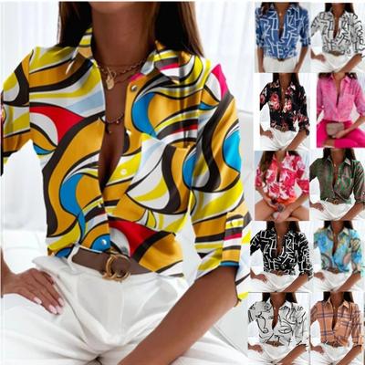 Top da Donna per Primavera e Autunno Camicie a Manica Lunga Camicie Stampate per Donne